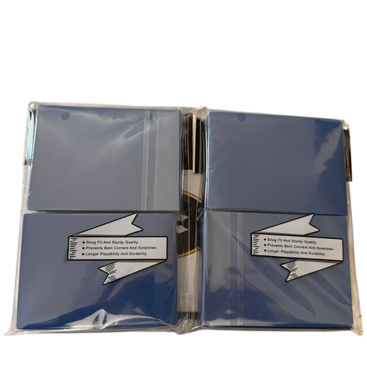 2 boxes blue boxes holding card sleeves