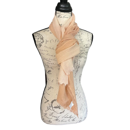 Peach scarf on mannequin 2