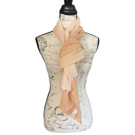 Peach scarf on mannequin 1