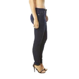 Side of jeans on model
