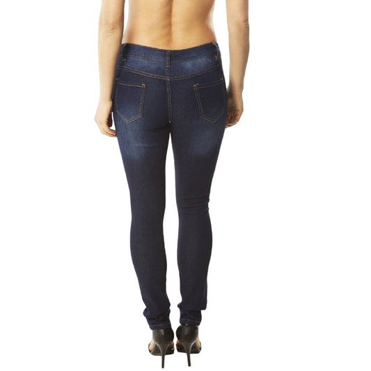 Back of blue jeans on model