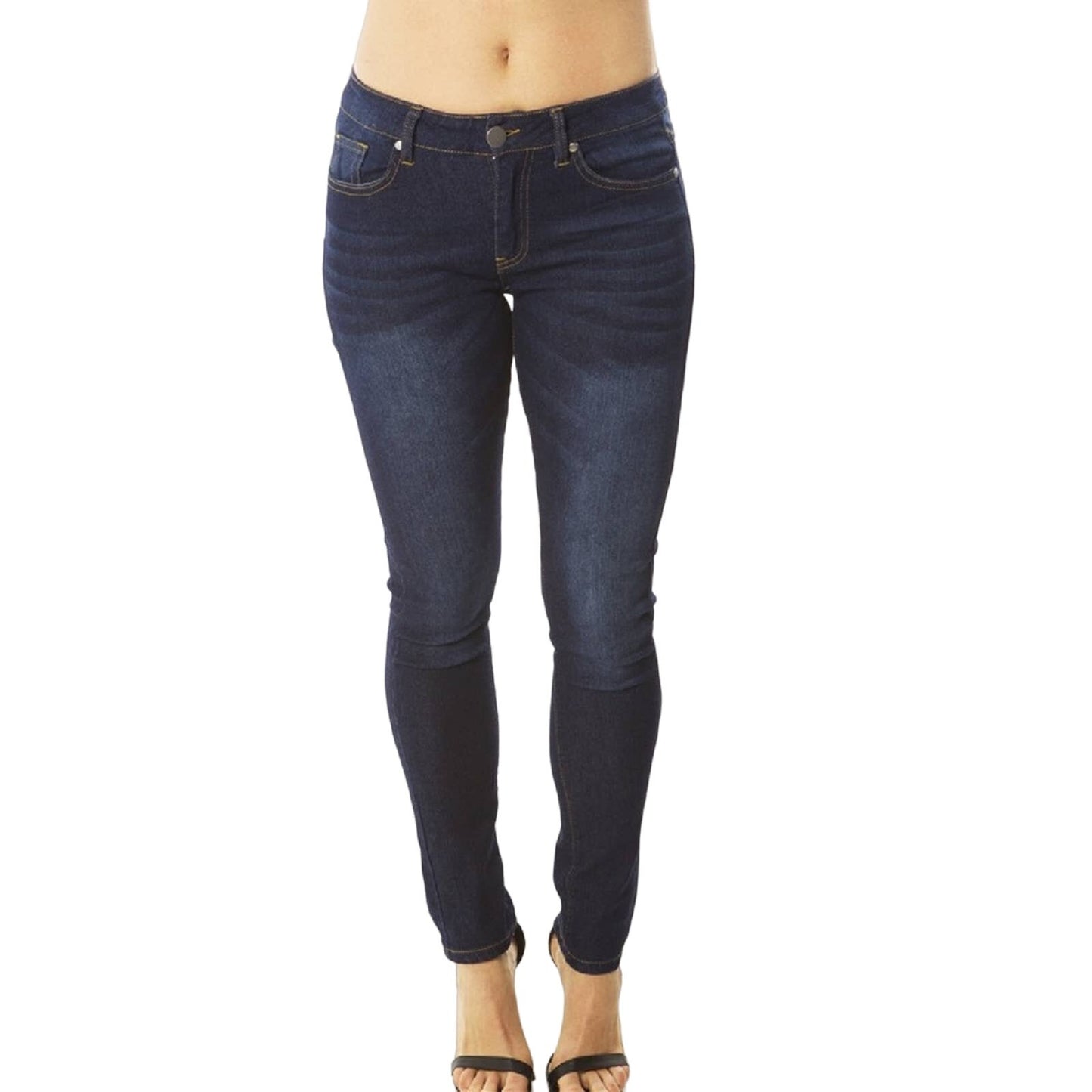 Front of jeans on model