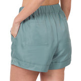 Back side view of shorts on model