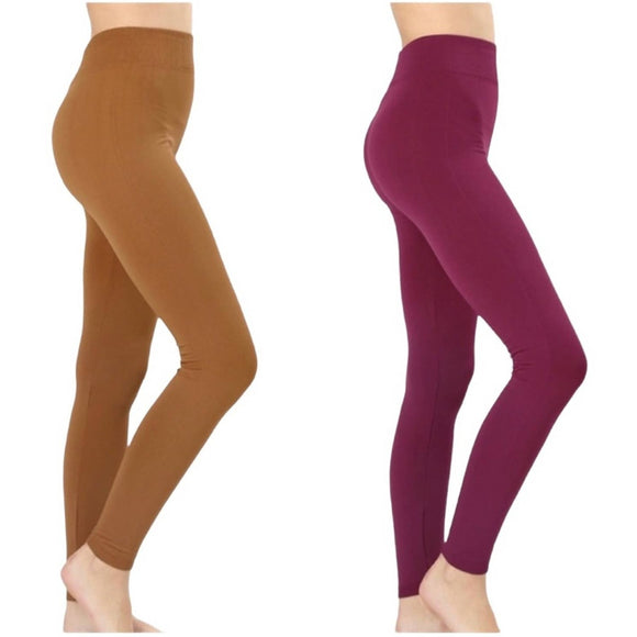 2 pairs of leggings on a model
