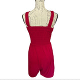 Back of red romper