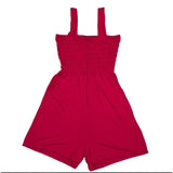 Red romper laying flat