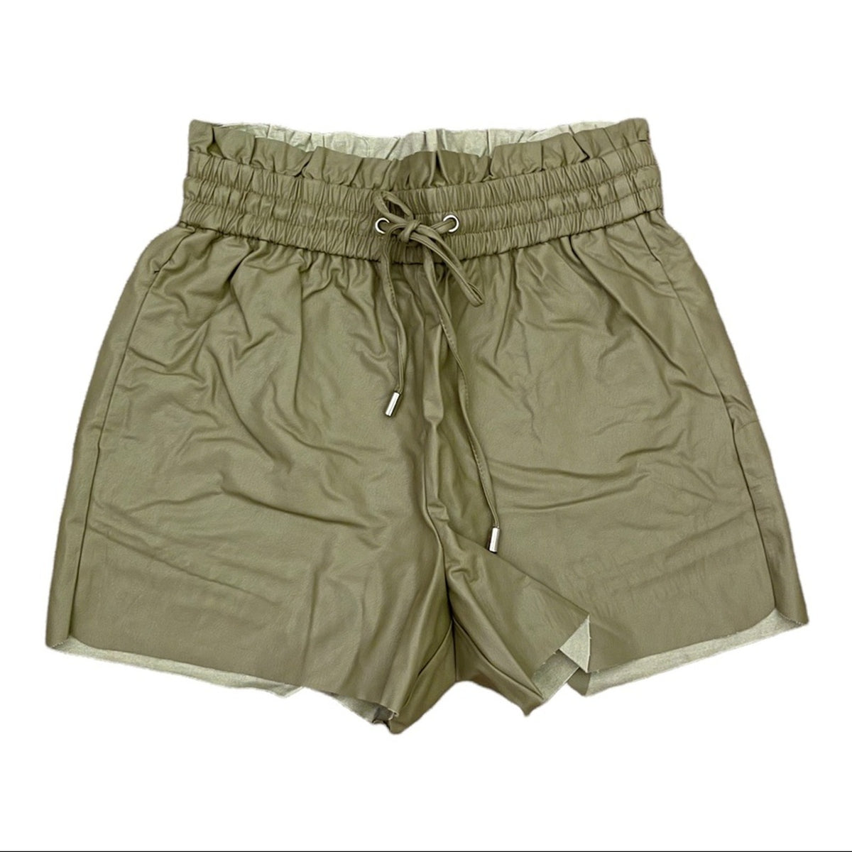 Shorts with a drawstring on a white background