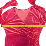 Pit to pit of pink velour dress