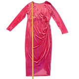 Length of pink velour dress