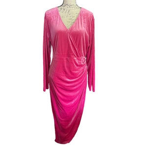 Front of pink velour dress