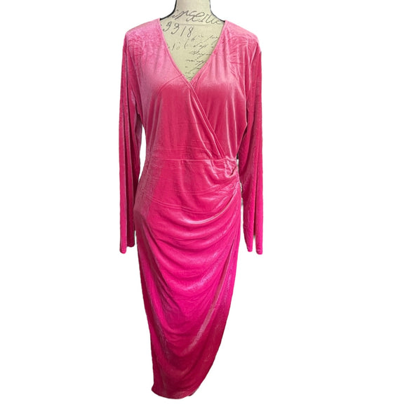Front of pink velour dress