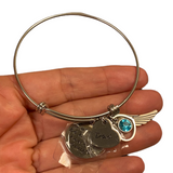Silver bracelet with 4 charms for Dad
